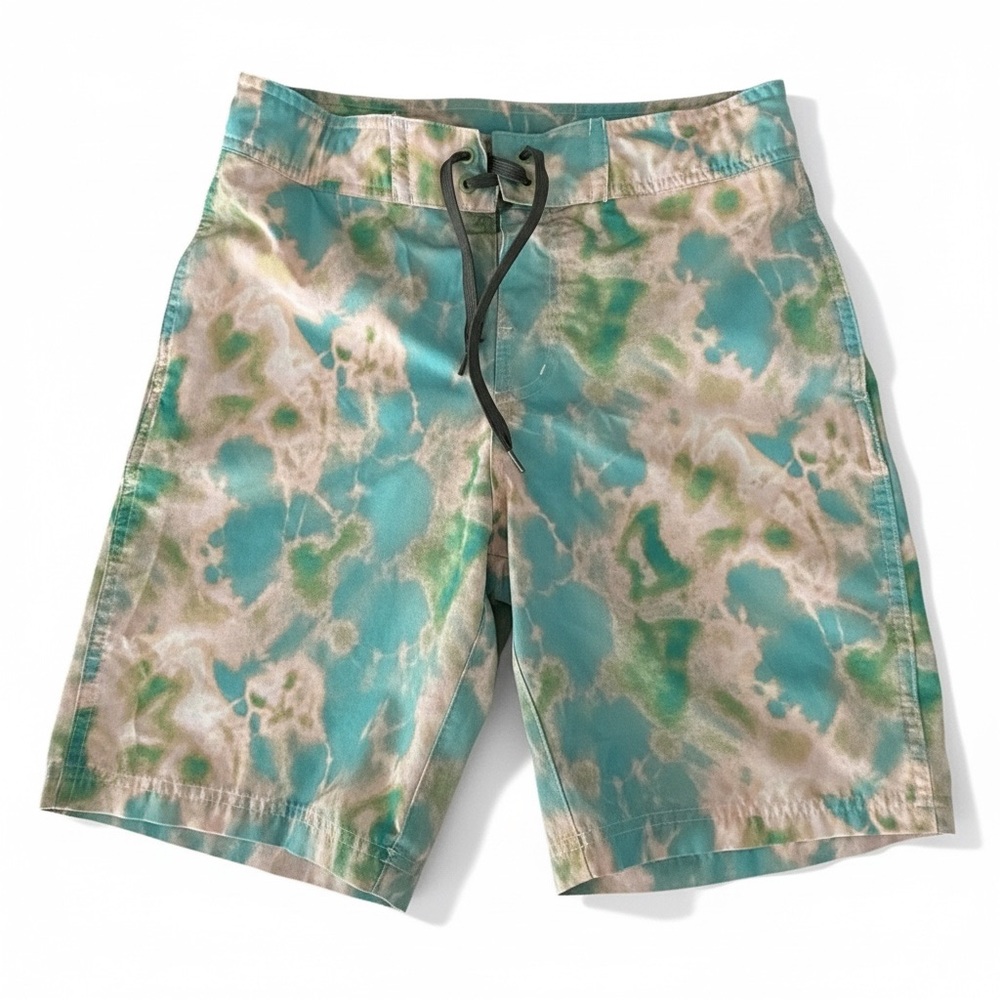 art class Teal, Green & Cream Tie-Dye Swim Trunks